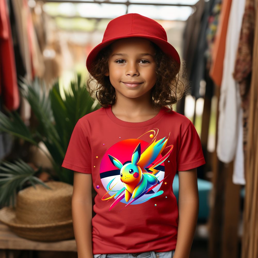 Camiseta Infanto Juvenil Personagens Anime Geek Pikachu Pokémon Vintage