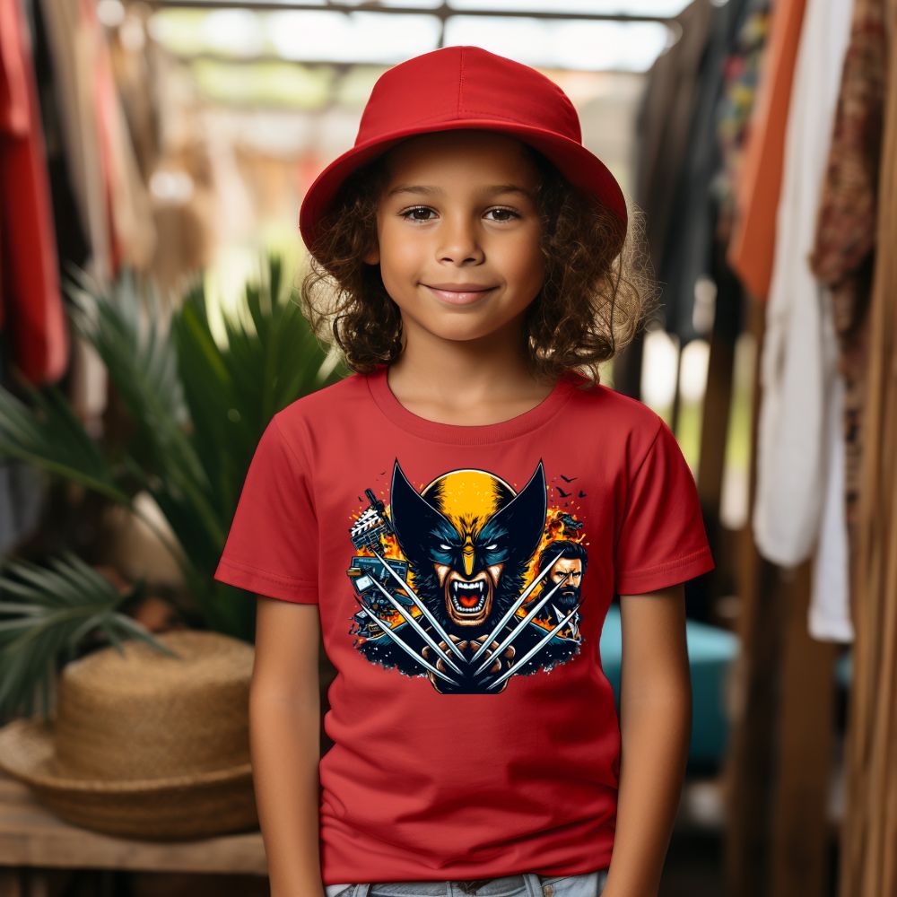 Camiseta Infanto Juvenil Personagens Wolverine X men Garras Super heróis