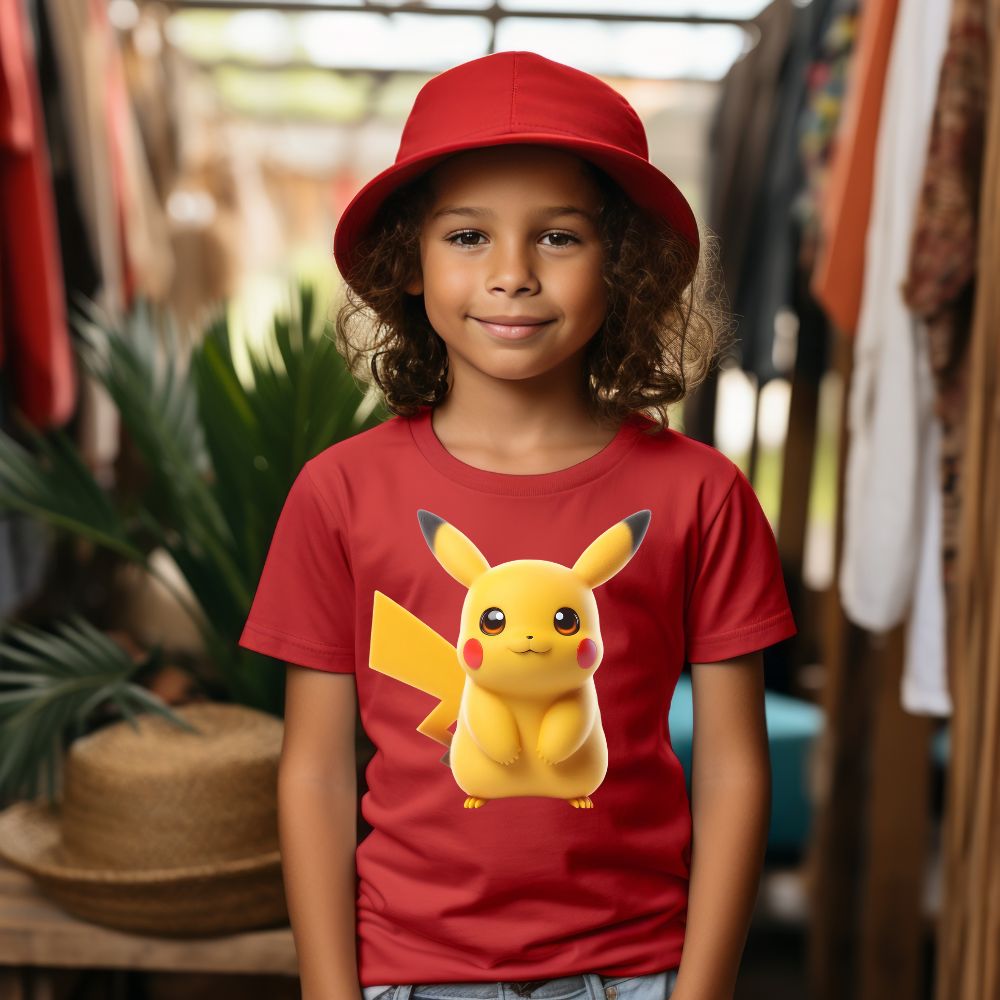 Camiseta Infanto Juvenil Personagens Pikachu Pokémon Clássico