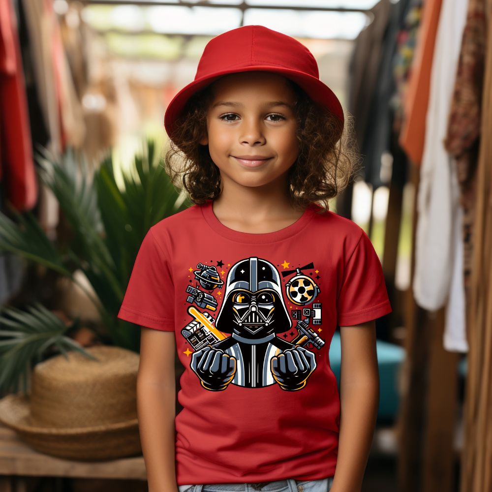 Camiseta Infanto Juvenil Personagens Star Wars Geek Serie Filmes Darth Vader