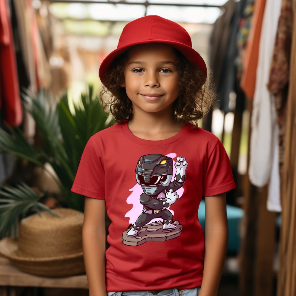 Camiseta Infanto Juvenil Personagens Power Rangers Preto 01