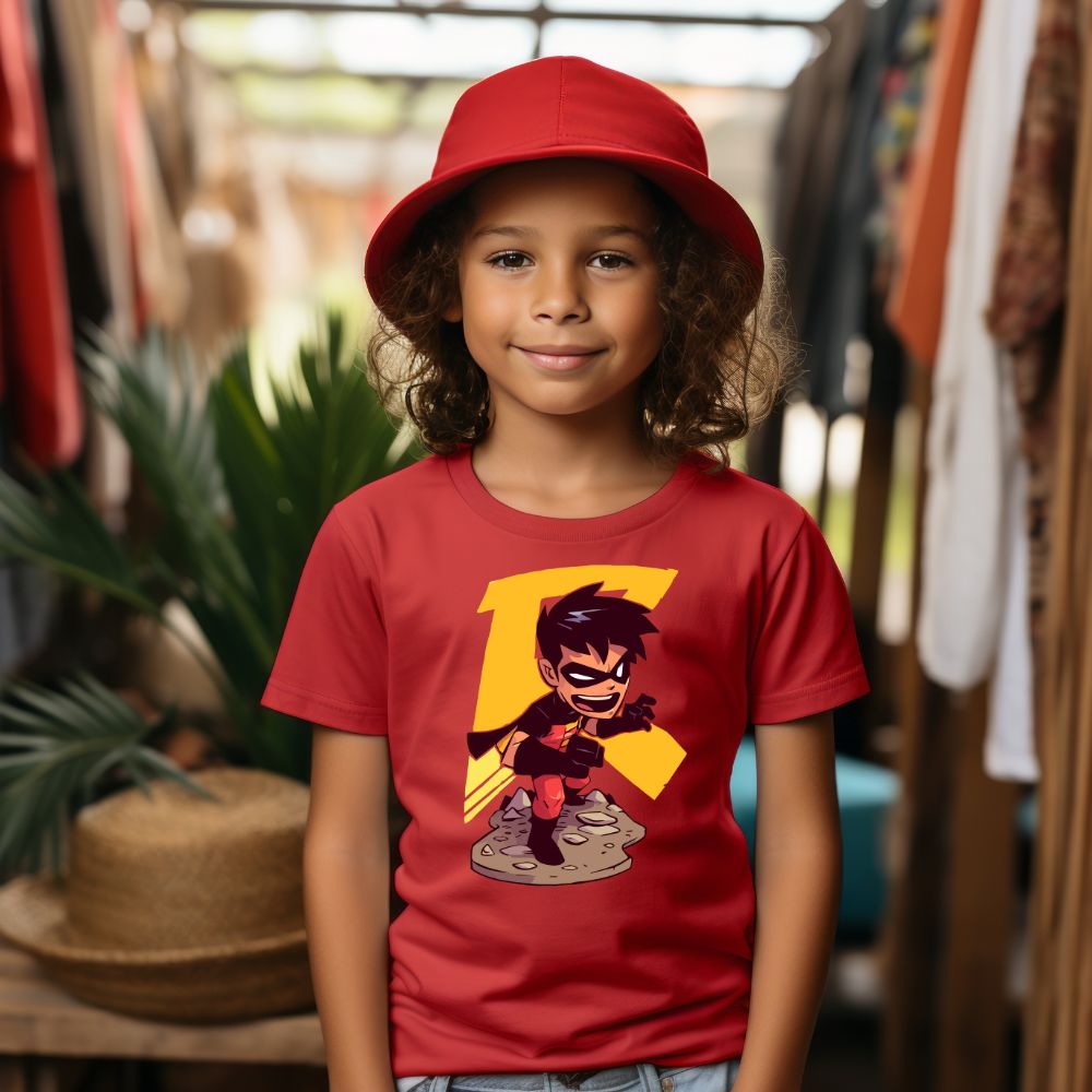 Camiseta Infanto Juvenil Personagens Super Heróis Robbin