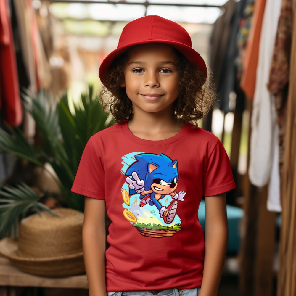 Camiseta Infanto Juvenil Personagens Sonic Games Geek Desenhos