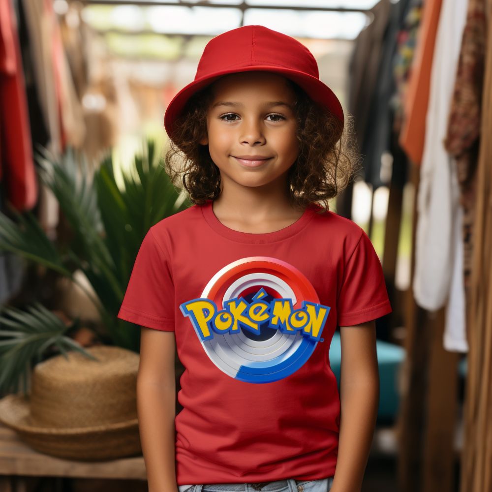 Camiseta Infanto Juvenil Personagens Pokémon Pokebola