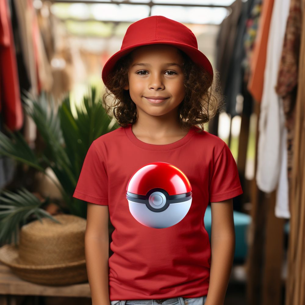 Camiseta Infanto Juvenil Personagens Anime Pokémon Pokebola
