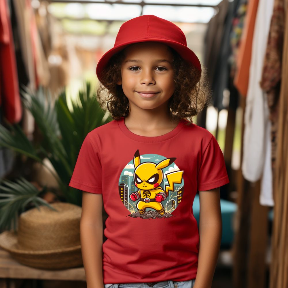 Camiseta Infanto Juvenil Personagens Pikachu Super Heróis Wolverine x-men