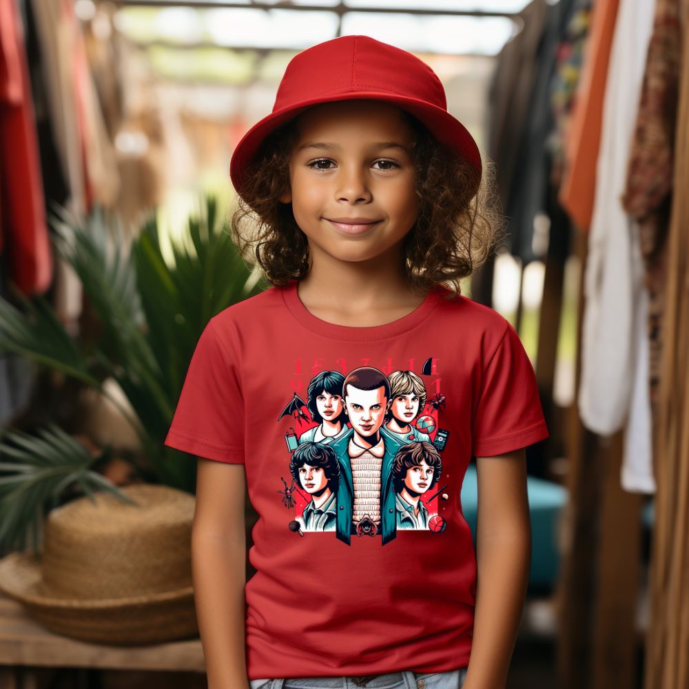 Camiseta Infanto Juvenil Personagens Stranger Things