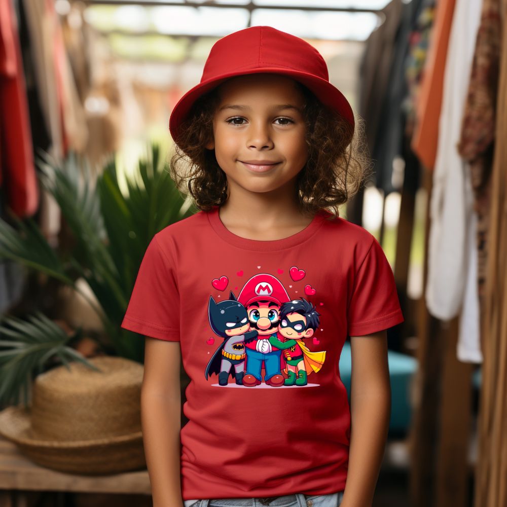 Camiseta Infanto Juvenil Personagens Heróis Super Mario