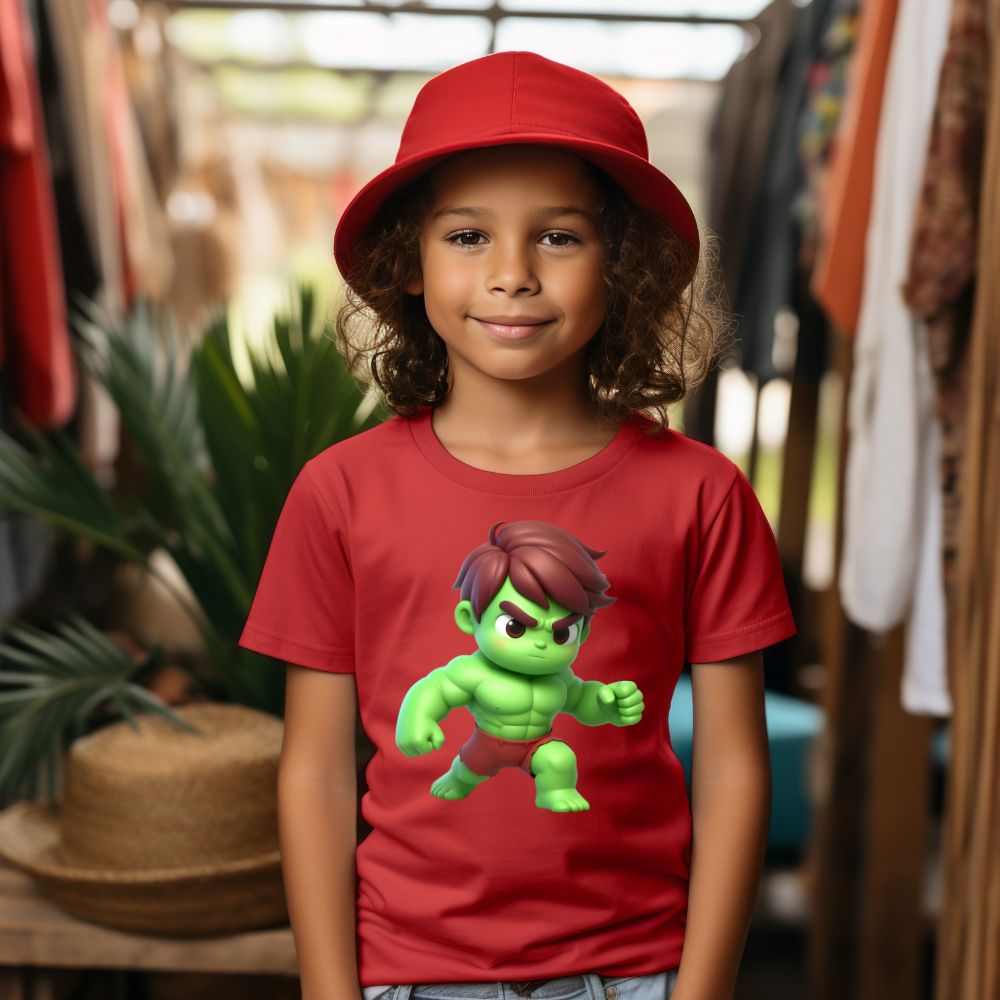 Camiseta Infanto Juvenil Personagens Hulk Mini Heróis