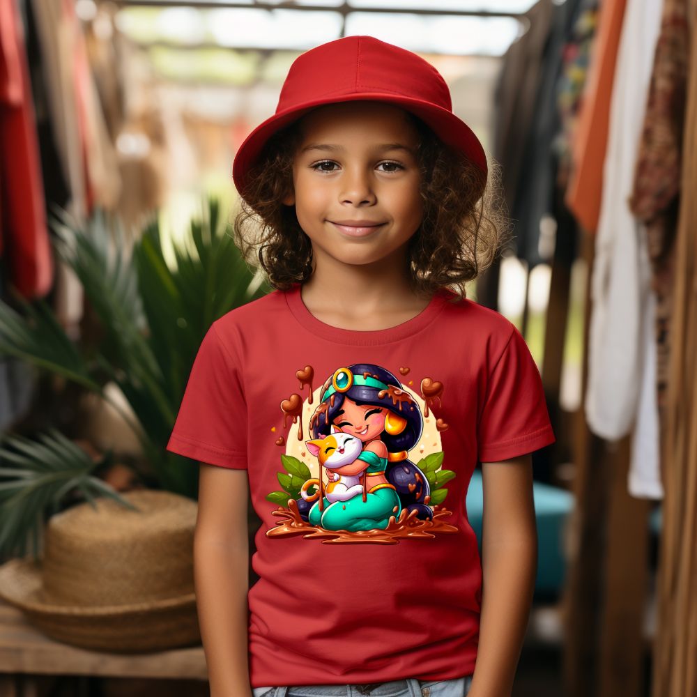 Camiseta Infanto Juvenil Personagens Feminina Princesa Jasmine