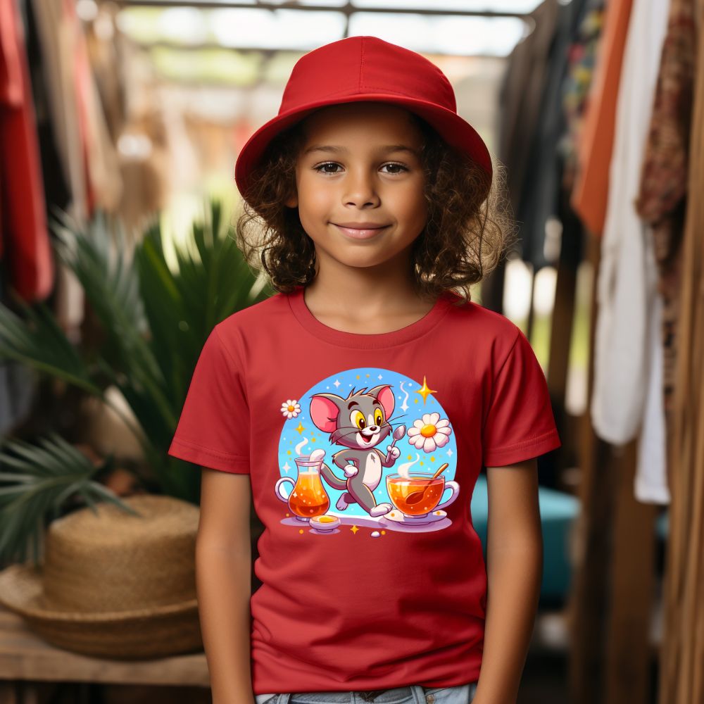 Camiseta Infanto Juvenil Personagens Tom e Jerry Camisa Infantil Unissex