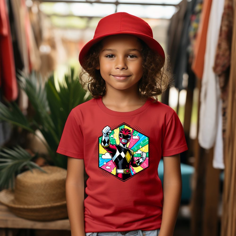 Camiseta Infanto Juvenil Personagens Power Rangers Super Heróis Vintage