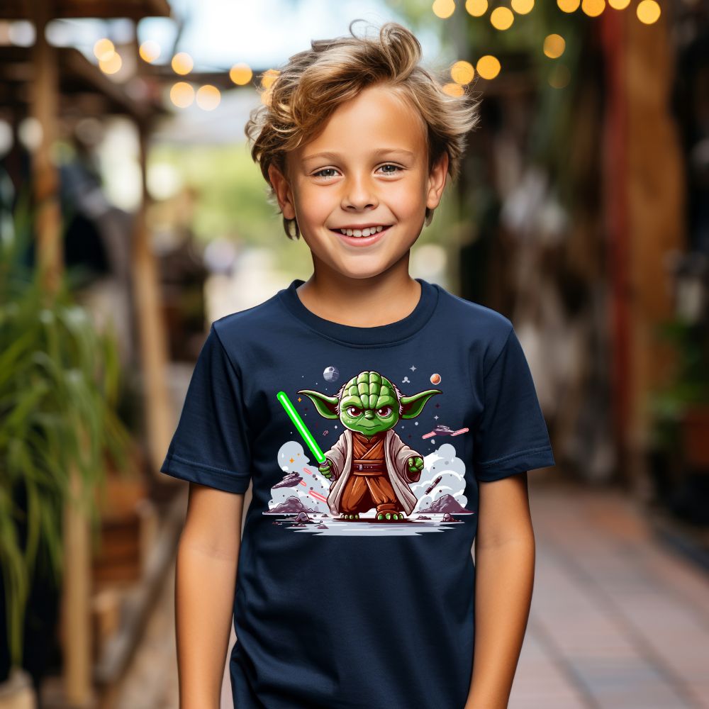 Camiseta Infanto Juvenil Personagens Star Wars Geek Serie Baby Yoda 01