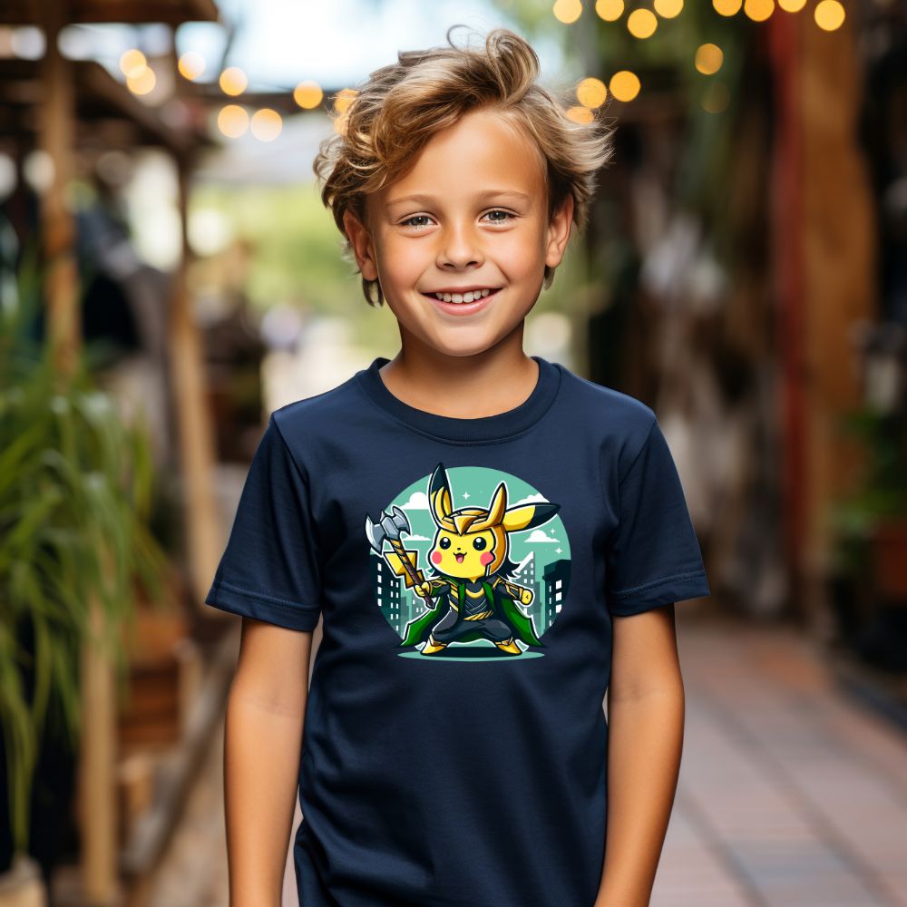 Camiseta Infanto Juvenil Personagens Pikachu Super Heróis Loki