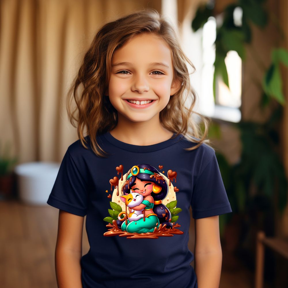 Camiseta Infanto Juvenil Personagens Feminina Princesa Jasmine
