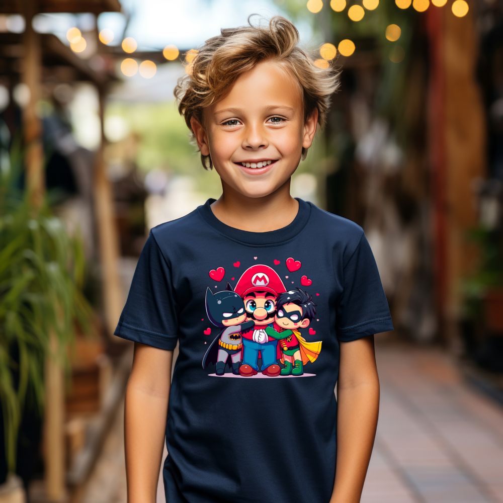 Camiseta Infanto Juvenil Personagens Heróis Super Mario