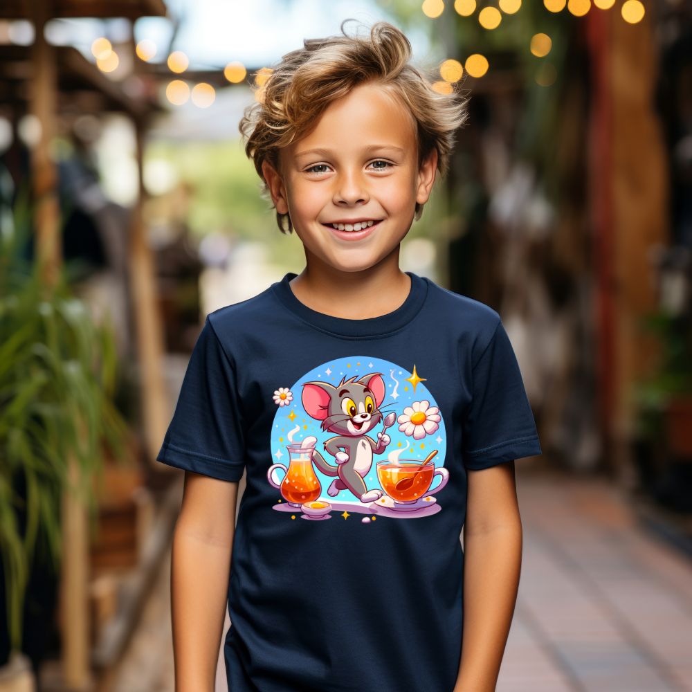 Camiseta Infanto Juvenil Personagens Tom e Jerry Camisa Infantil Unissex