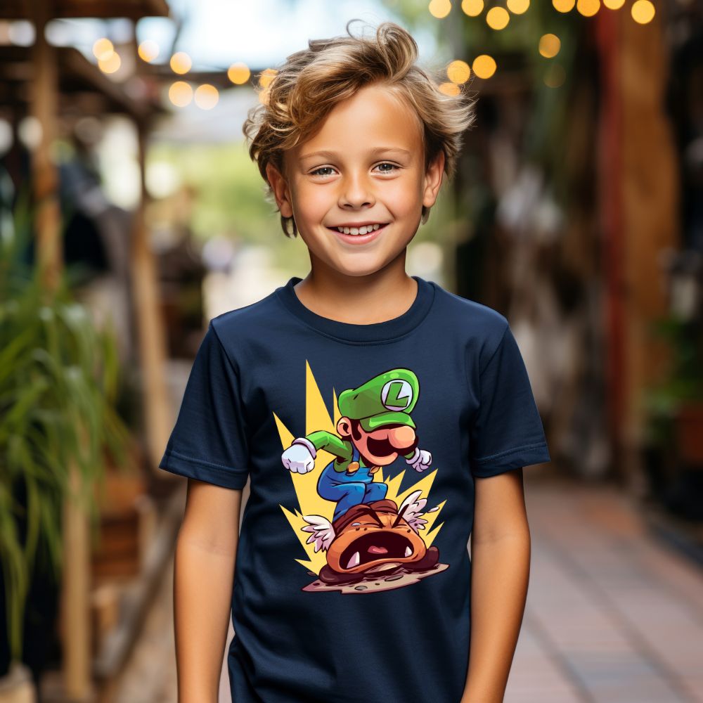 Camiseta Infanto Juvenil Personagens Super Mario Personagem Luigi