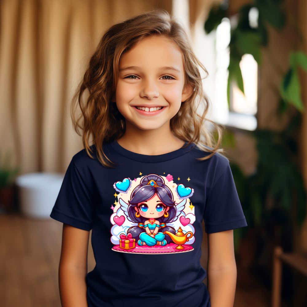 Camiseta Infanto Juvenil Personagens Princesa Jasmine 01