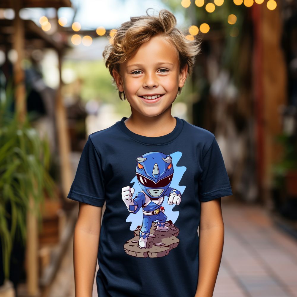 Camiseta Infanto Juvenil Personagens Power Rangers Azul