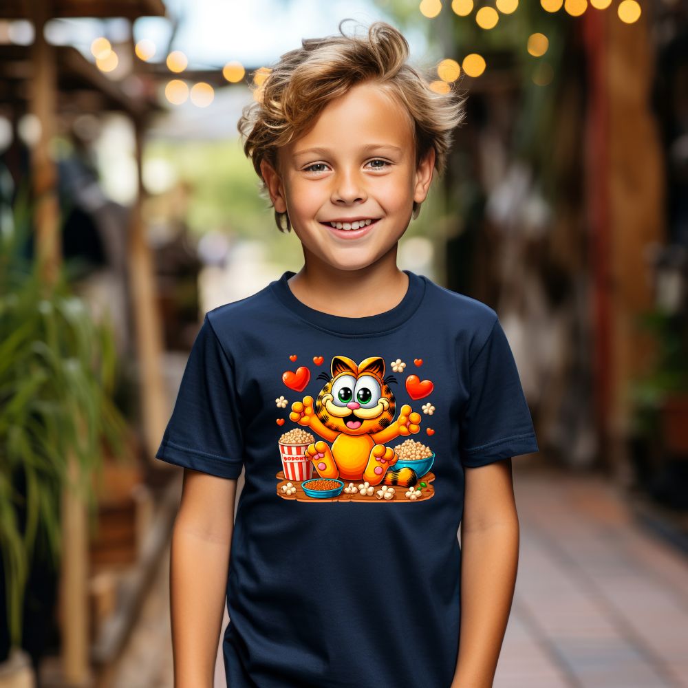 Camiseta Infanto Juvenil Personagens Infantil Gato Garfield