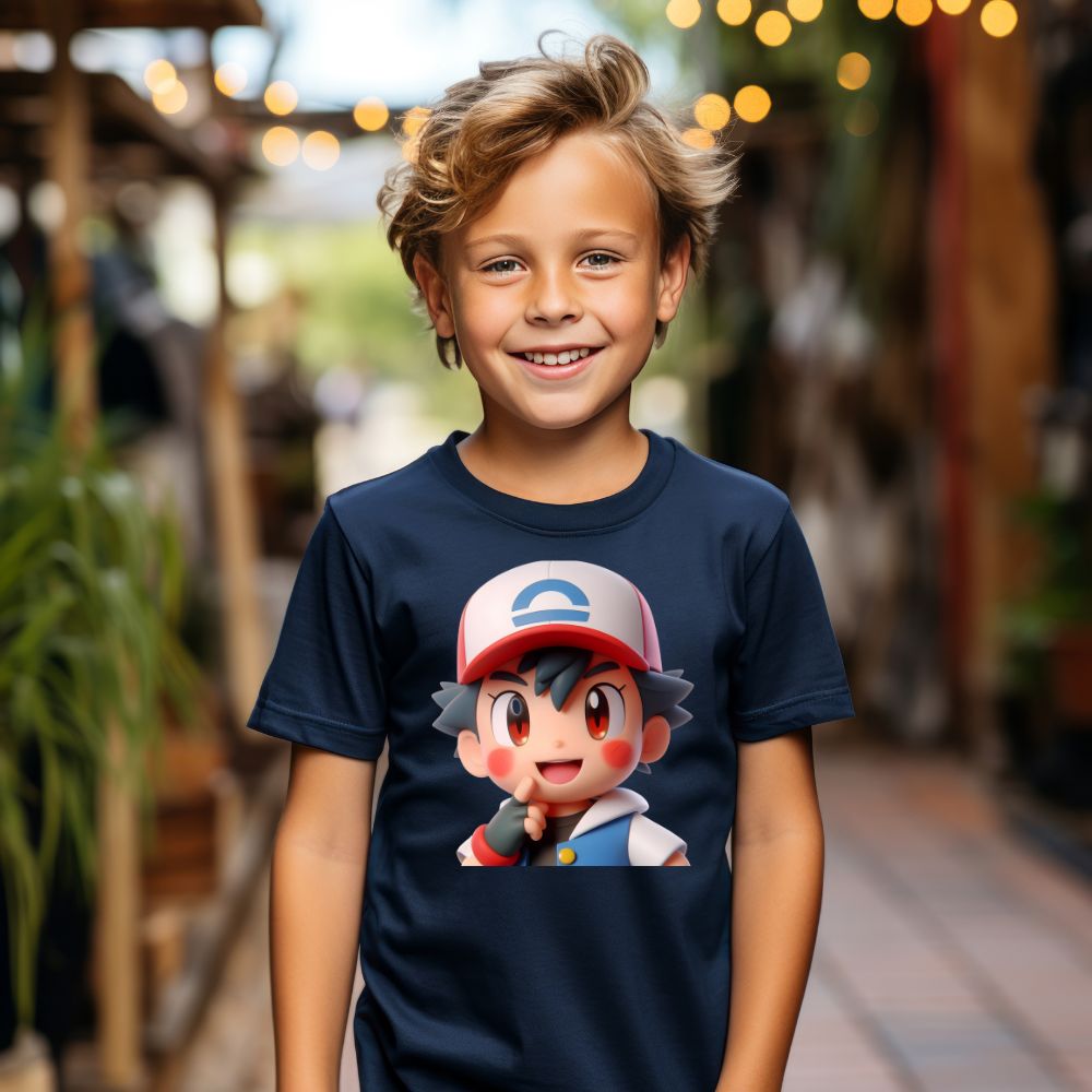 Camiseta Infanto Juvenil Personagens Pokémon Infantil Anime Desenho 01