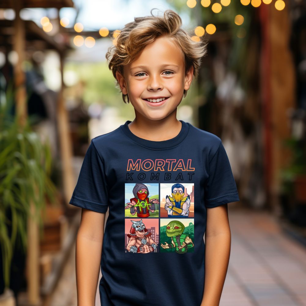 Camiseta Infanto Juvenil Personagens Mortal Kombat Jogos Games