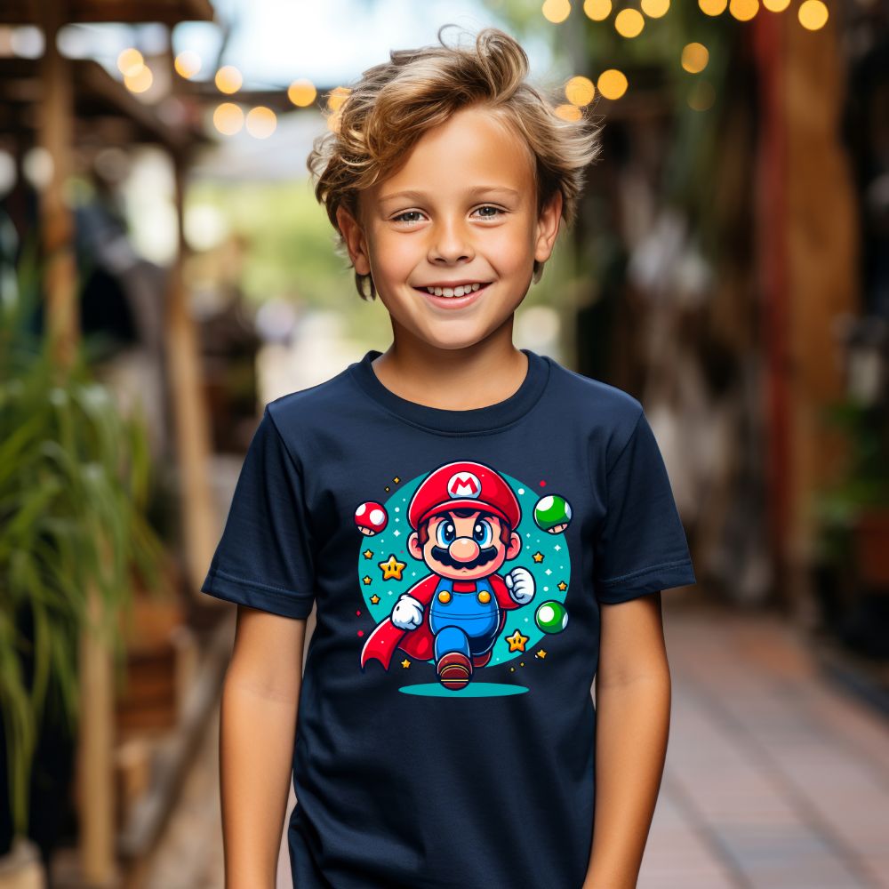 Camiseta Infanto Juvenil Personagens Super Mario Bros World