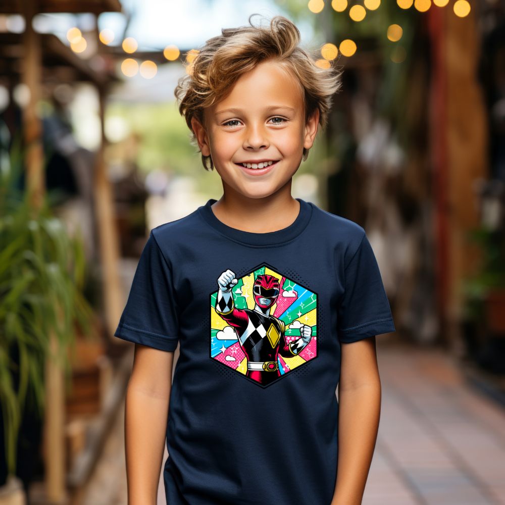 Camiseta Infanto Juvenil Personagens Power Rangers Super Heróis Vintage
