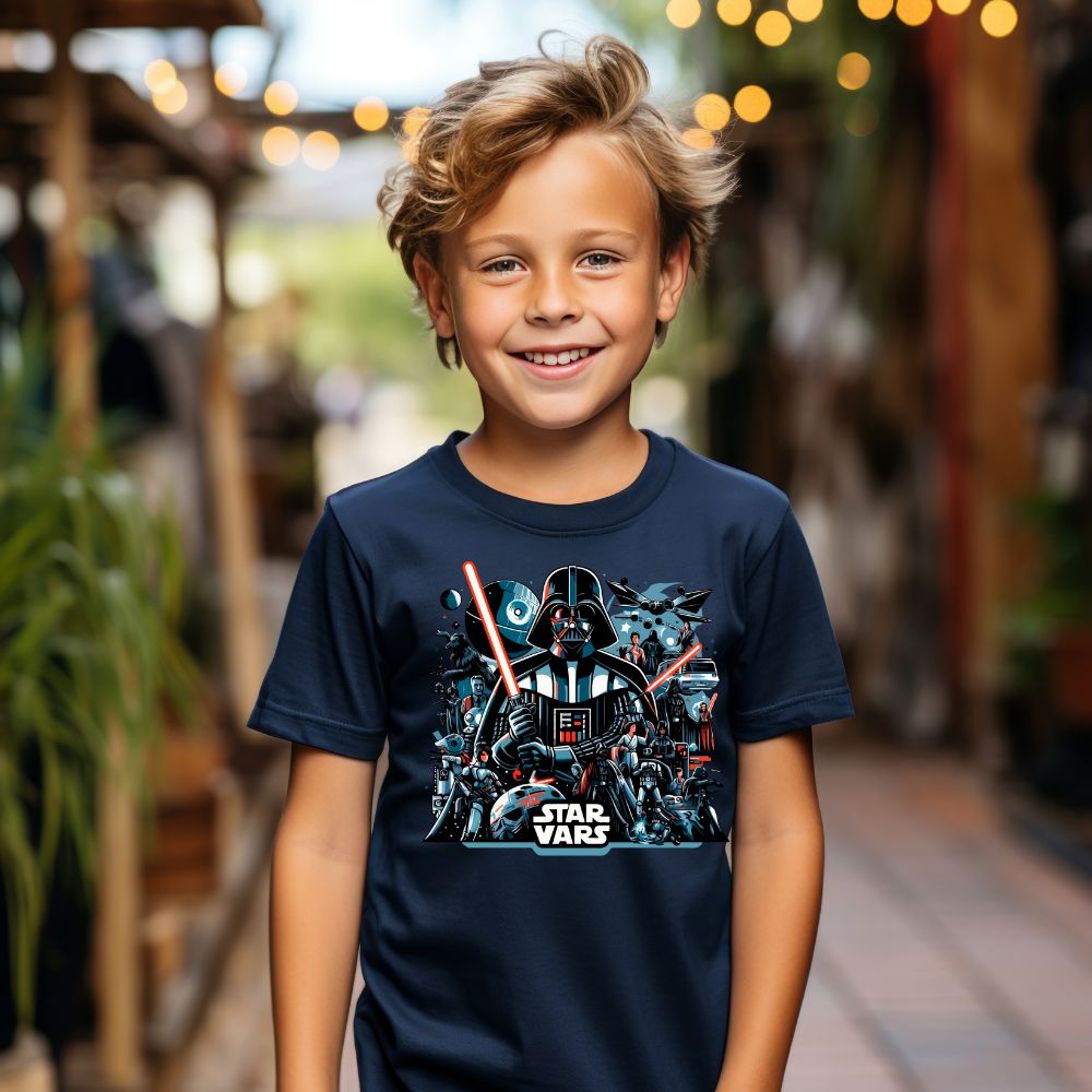Camiseta Infanto Juvenil Personagens Star Wars Geek Serie Filmes