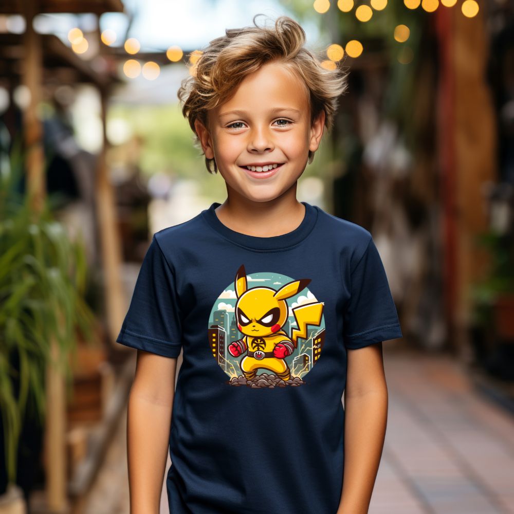 Camiseta Infanto Juvenil Personagens Pikachu Super Heróis Wolverine x-men