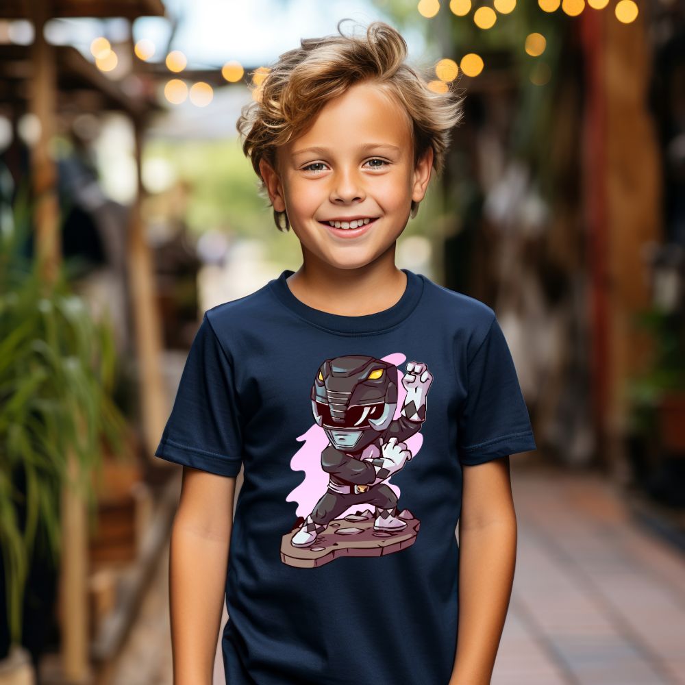 Camiseta Infanto Juvenil Personagens Power Rangers Preto 01
