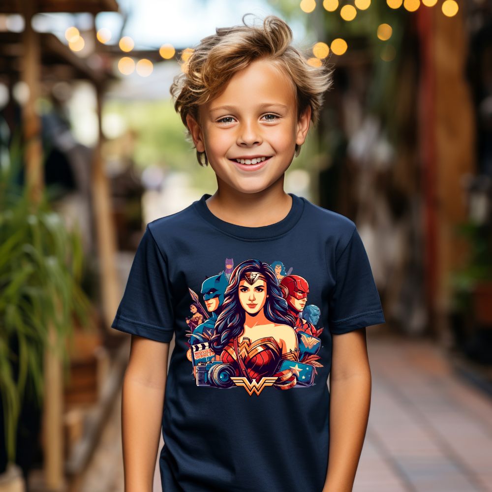 Camiseta Infanto Juvenil Personagens Liga da Justiça Super Heróis