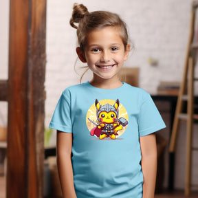 Camiseta Infanto Juvenil Personagens Pikachu Super Heróis Thor