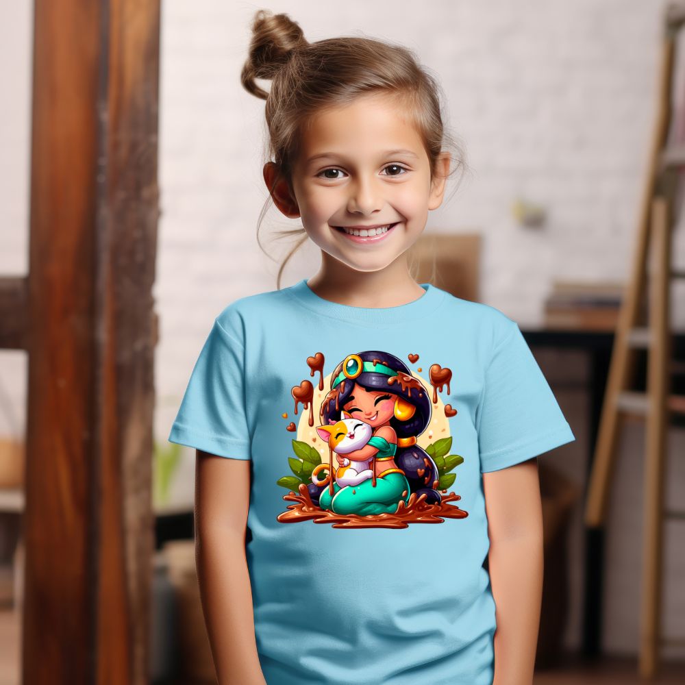 Camiseta Infanto Juvenil Personagens Feminina Princesa Jasmine
