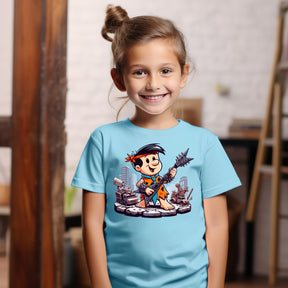 Camiseta Infanto Juvenil Personagens Baby Fred Guitarra The Flintstones