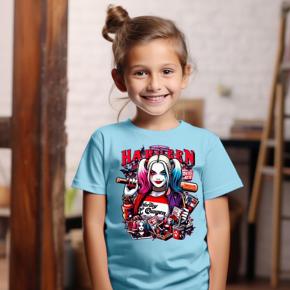 Camiseta Infanto Juvenil Personagens Arlequina Harley Quinn