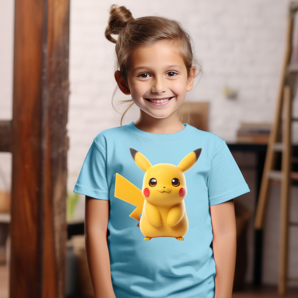 Camiseta Infanto Juvenil Personagens Pikachu Pokémon Clássico