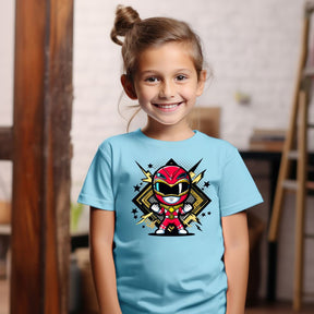 Camiseta Infanto Juvenil Personagens Power Rangers Vermelho