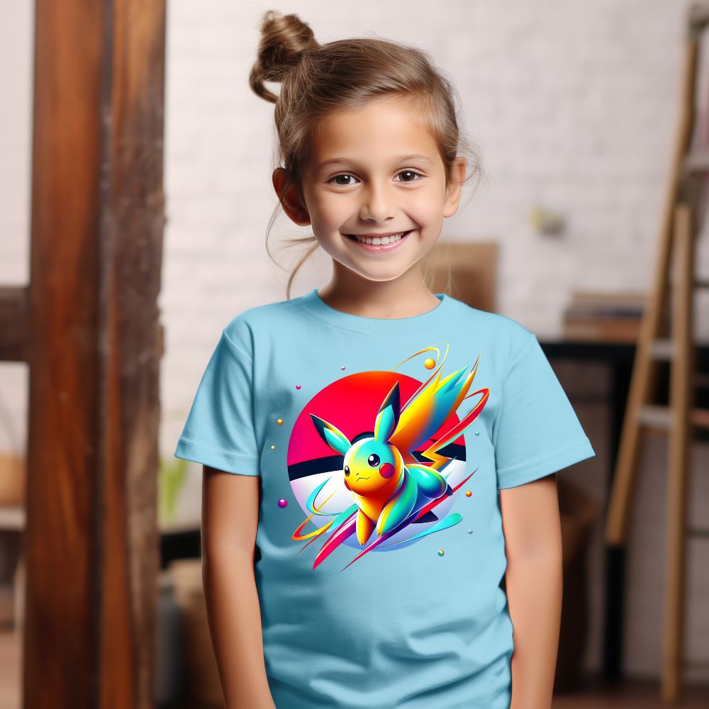 Camiseta Infanto Juvenil Personagens Anime Geek Pikachu Pokémon Vintage