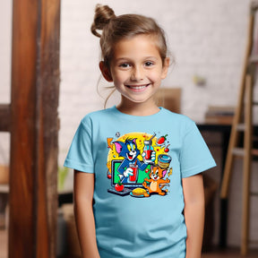 Camiseta Infanto Juvenil Personagens Tom e Jerry Desenho animado