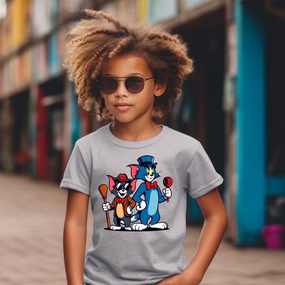 Camiseta Infanto Juvenil Personagens Tom e Jerry