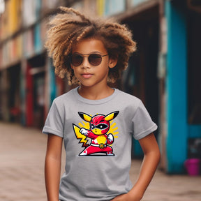 Camiseta Infanto Juvenil Personagens Pikachu Heróis Power Rangers