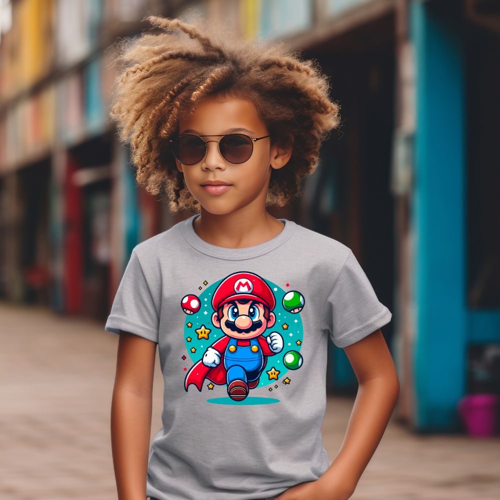 Camiseta Infanto Juvenil Personagens Super Mario Bros World