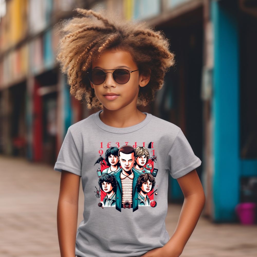 Camiseta Infanto Juvenil Personagens Stranger Things