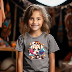Camiseta Infanto Juvenil Personagens Arlequina Gatinhos