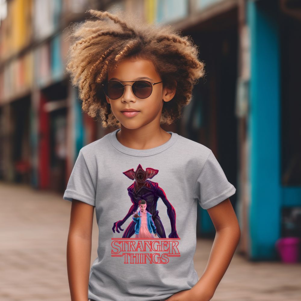 Camiseta Infanto Juvenil Personagens Serie Stranger Things
