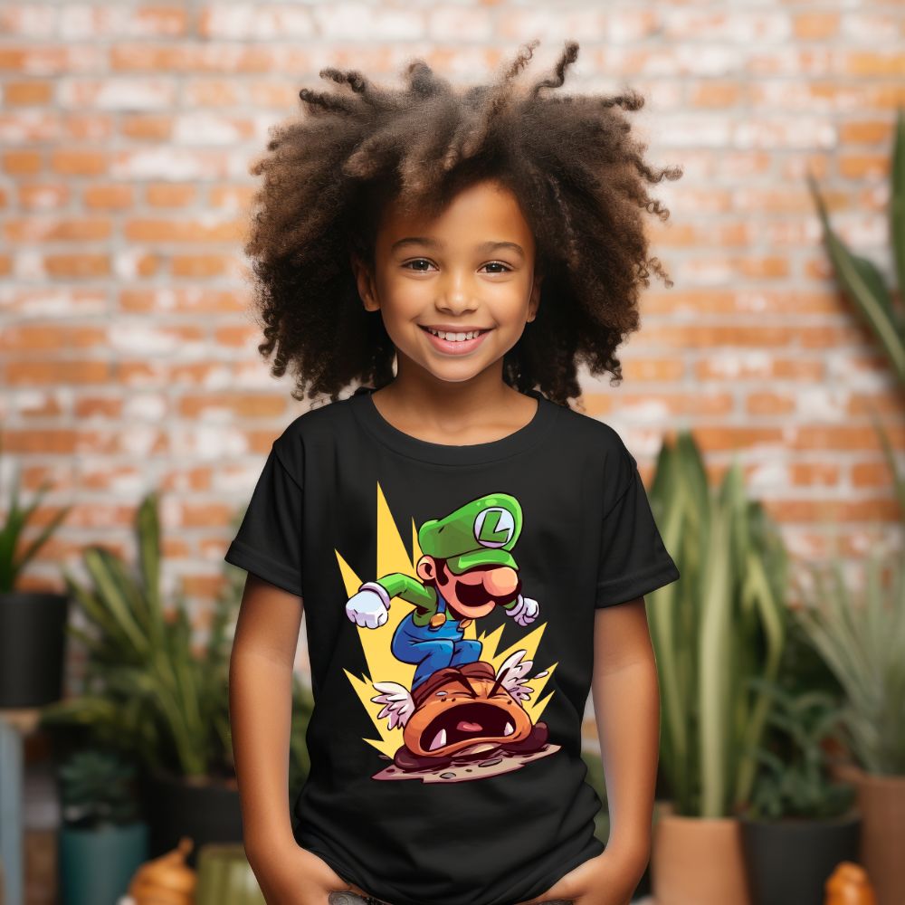 Camiseta Infanto Juvenil Personagens Super Mario Personagem Luigi