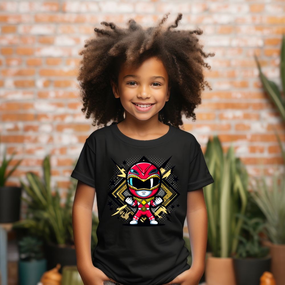 Camiseta Infanto Juvenil Personagens Power Rangers Vermelho