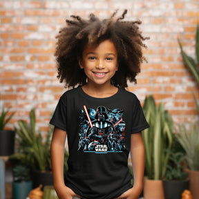 Camiseta Infanto Juvenil Personagens Star Wars Geek Serie Filmes